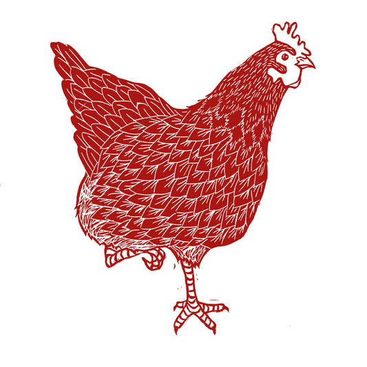 Red Hens Fabric Design Process