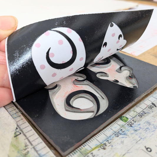 Sugar Mice - Laser Cut Rubber Printmaking Block