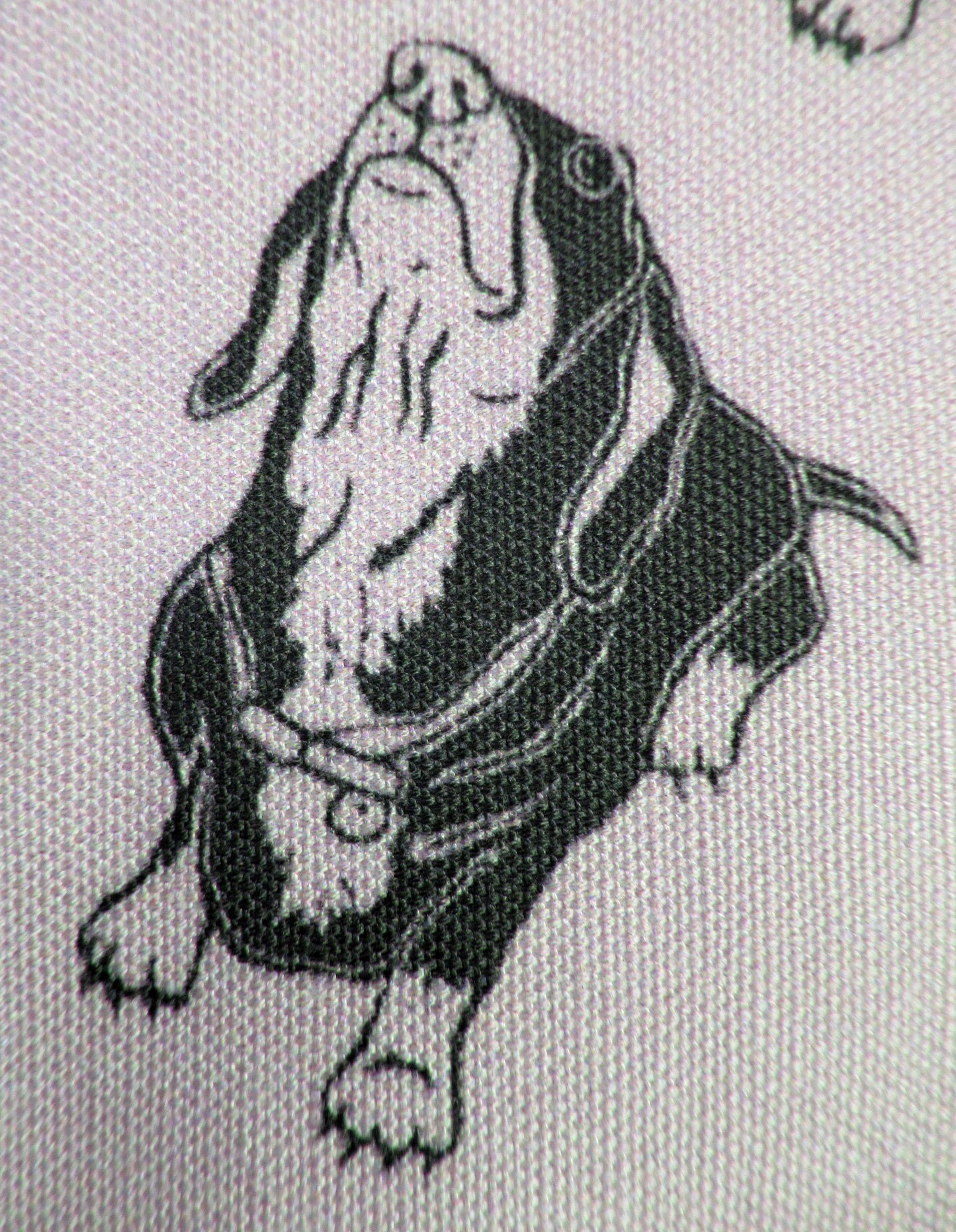 Dachshunds Linocut Fabric and Wallpaper