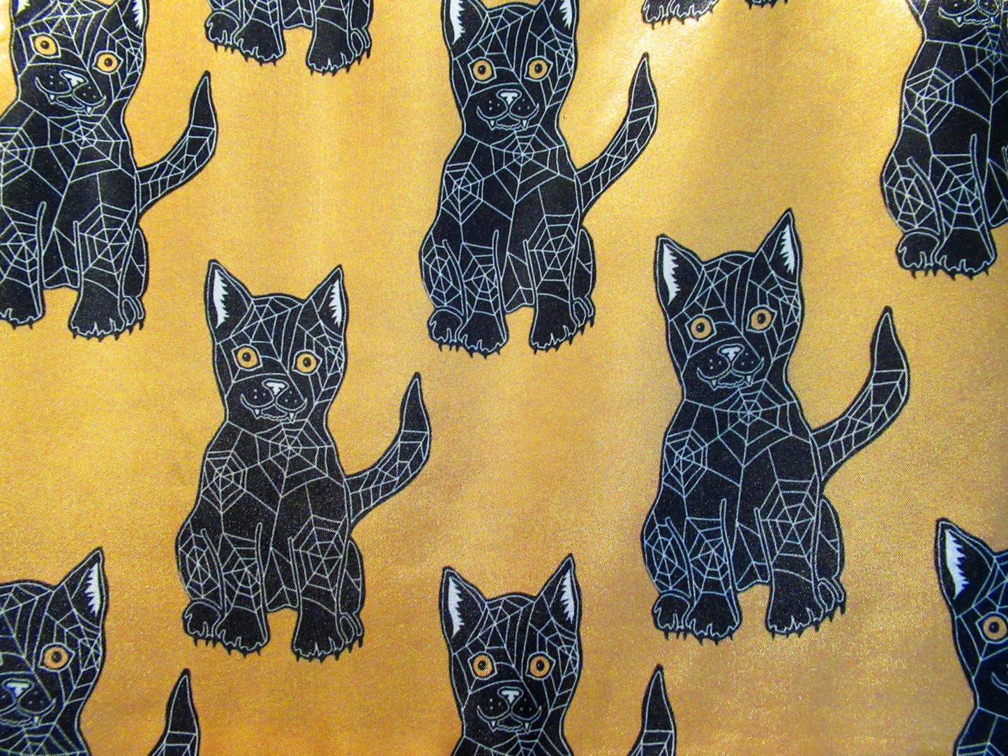 Cobweb Cat Halloween Fabric