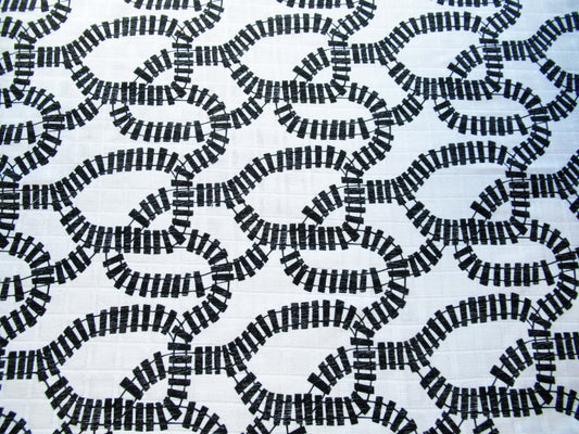 Train Tracks linocut