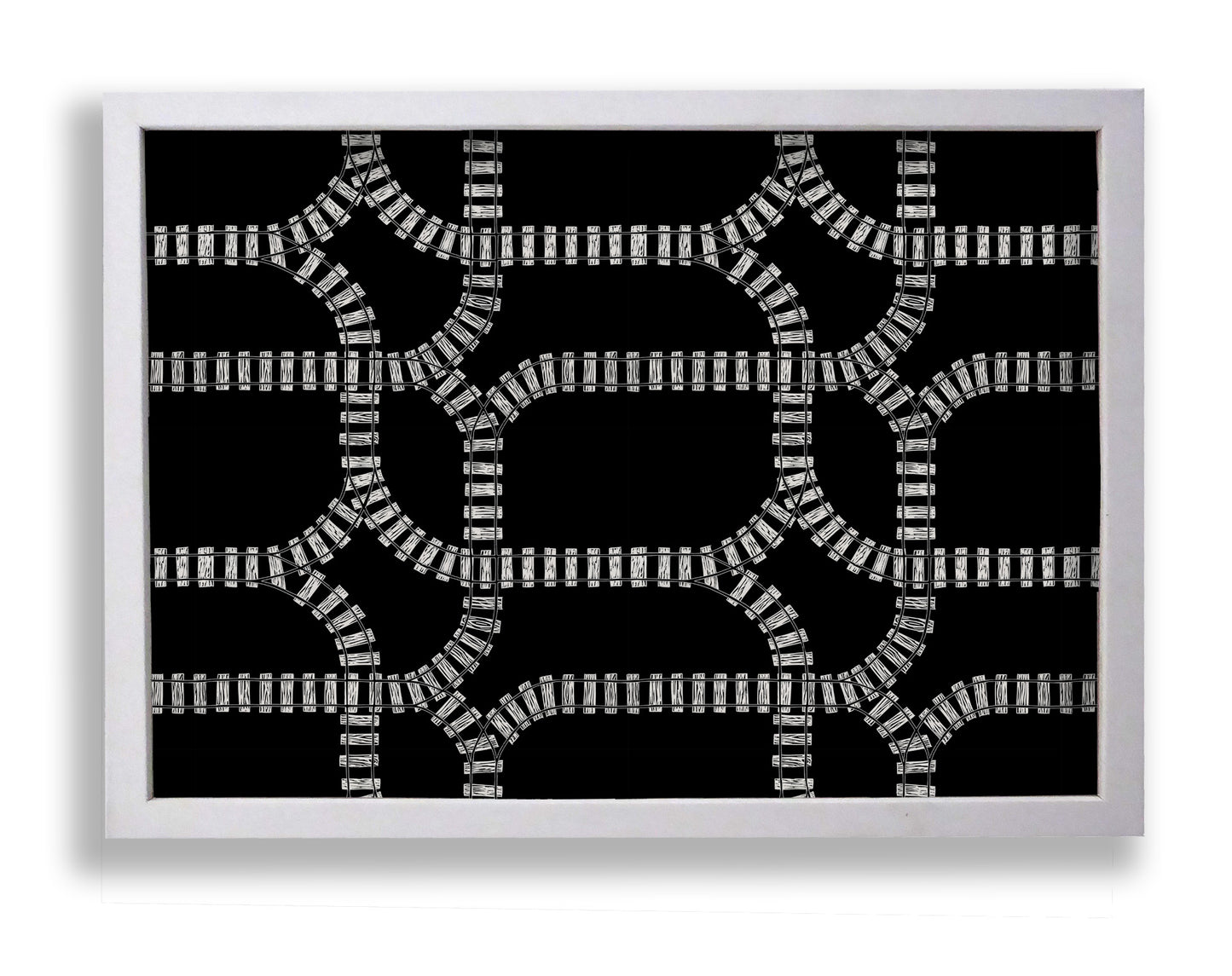 Framed Train Tracks Statement Print