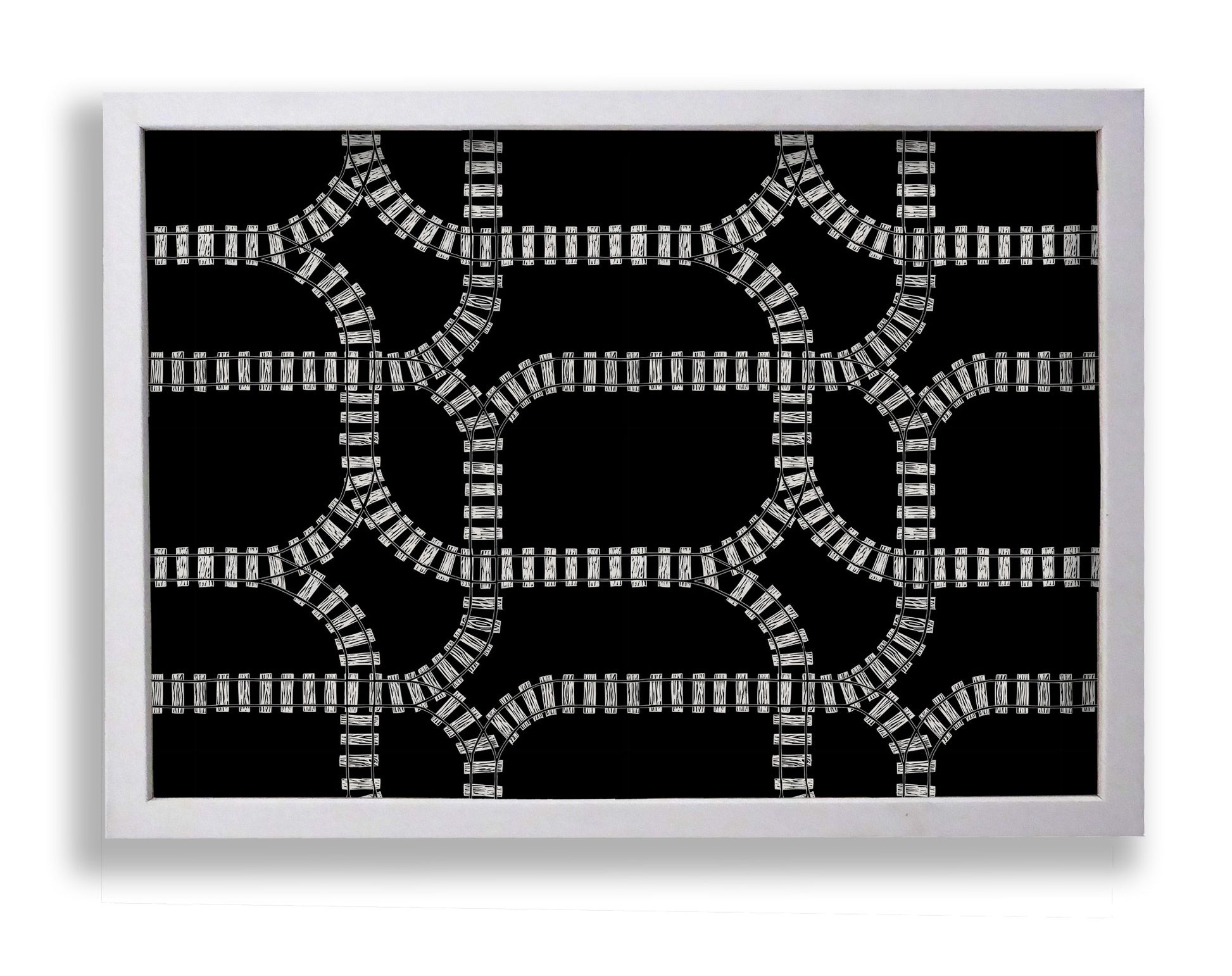 Framed Train Tracks Statement Print