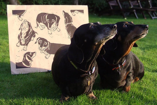 Dachshund Handmade Print