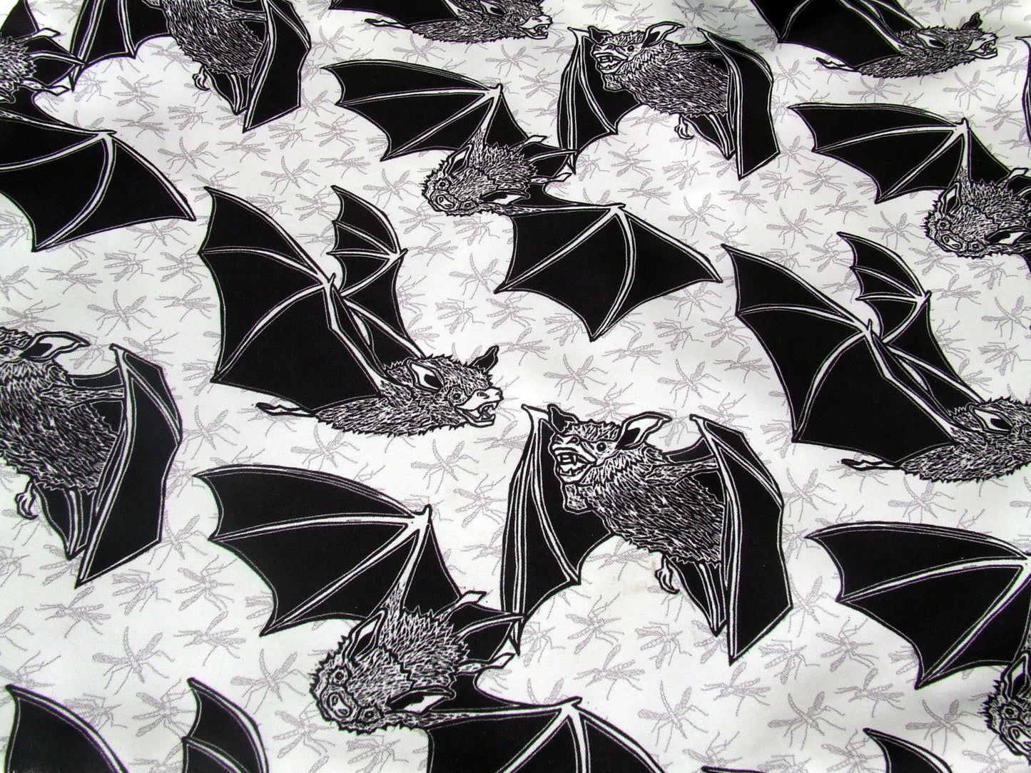 Flying Bats and Insects Fabric