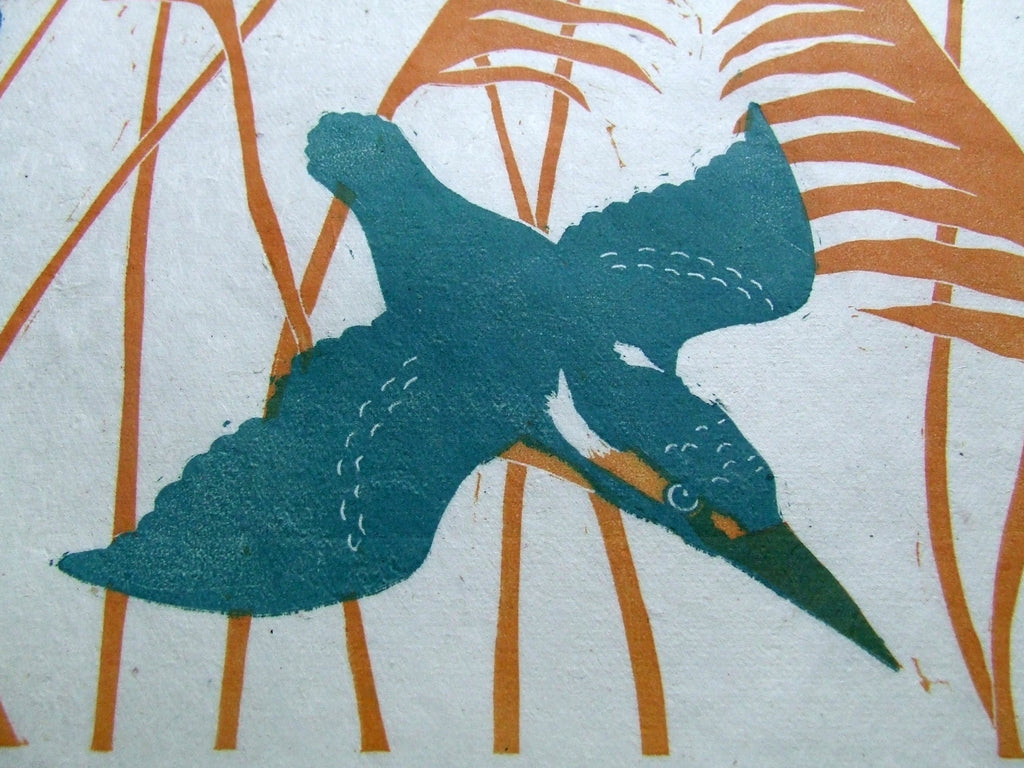Kingfisher Linocut