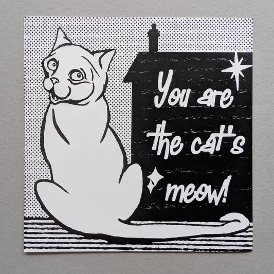 Laser cutting cat woodcut
