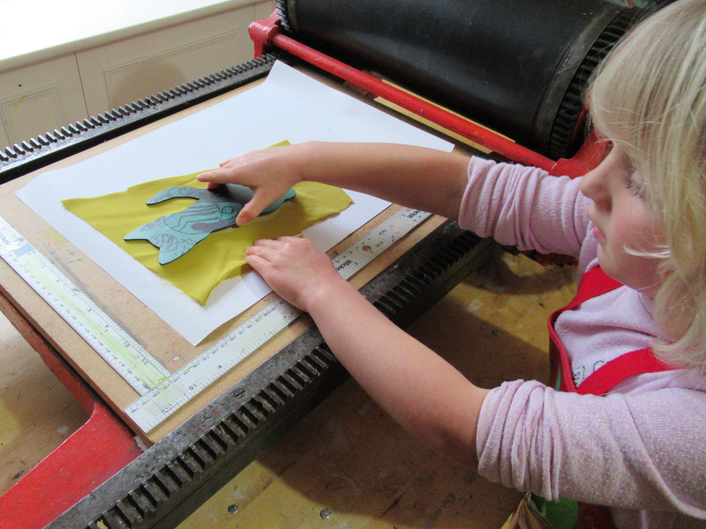 Printing Linocuts onto Fabric