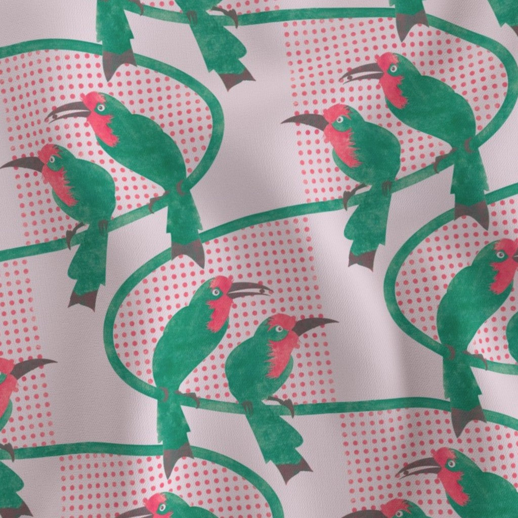 Green and Pink Bee Eaters with Dots and Curves