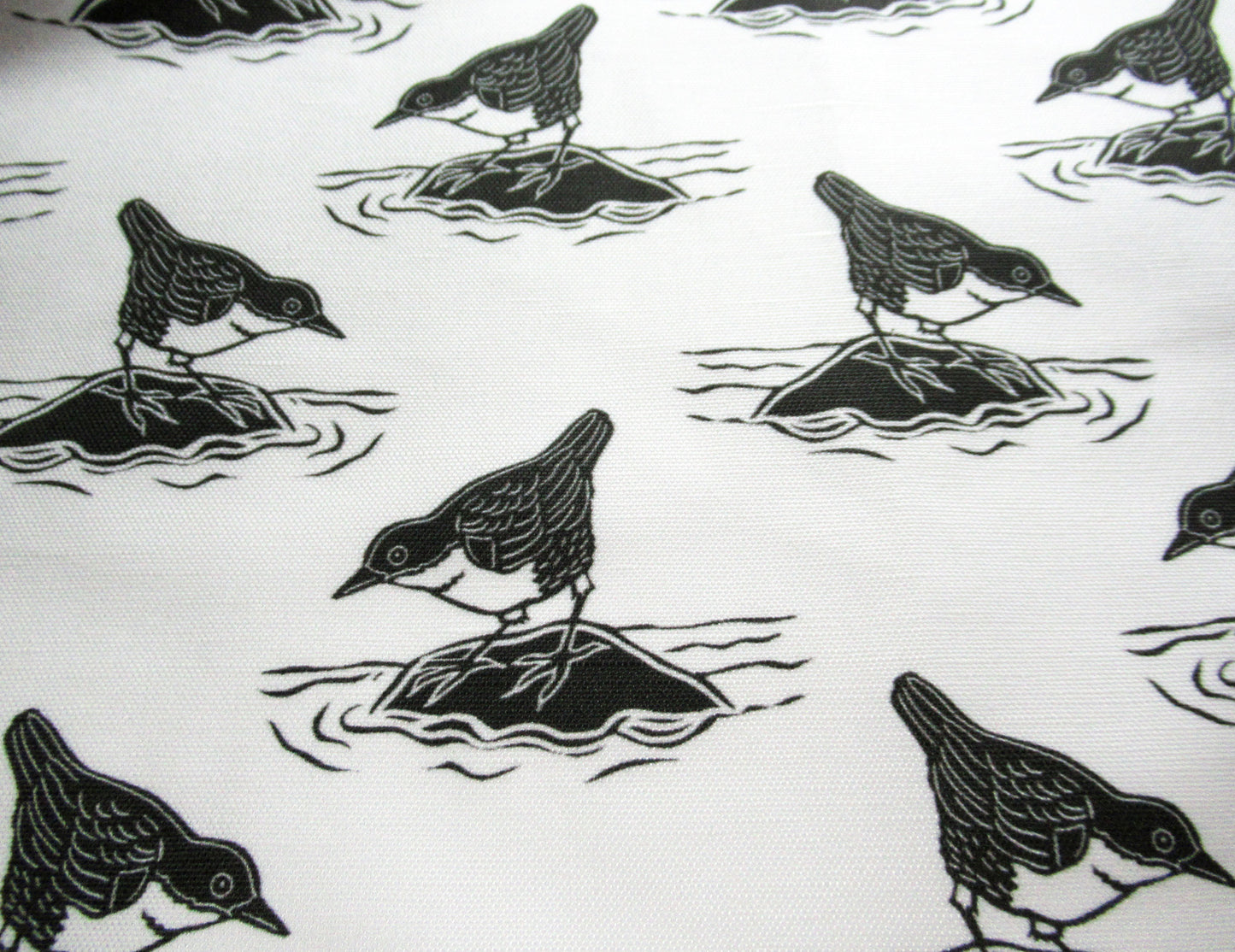 Dipper on Rock Fabric and Wallpaper
