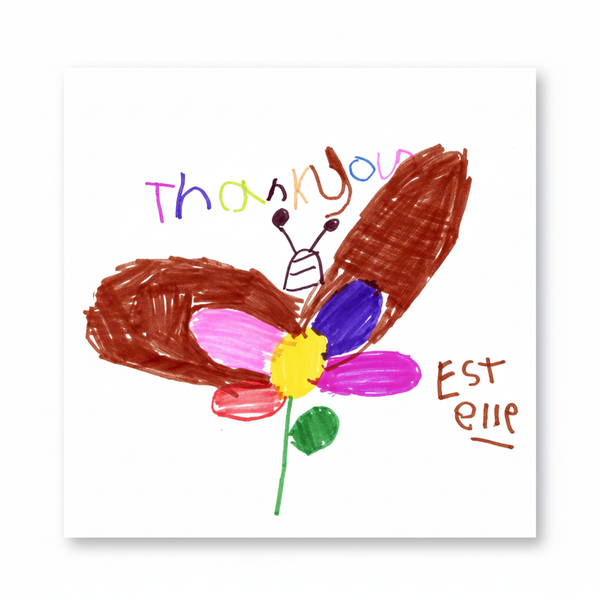 Butterfly drawing on white background