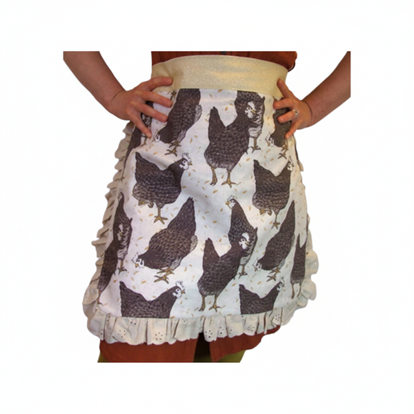 Cropped apron on white square background