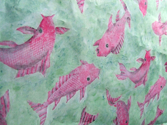 Swimming Carp Fabric and Wallpaper