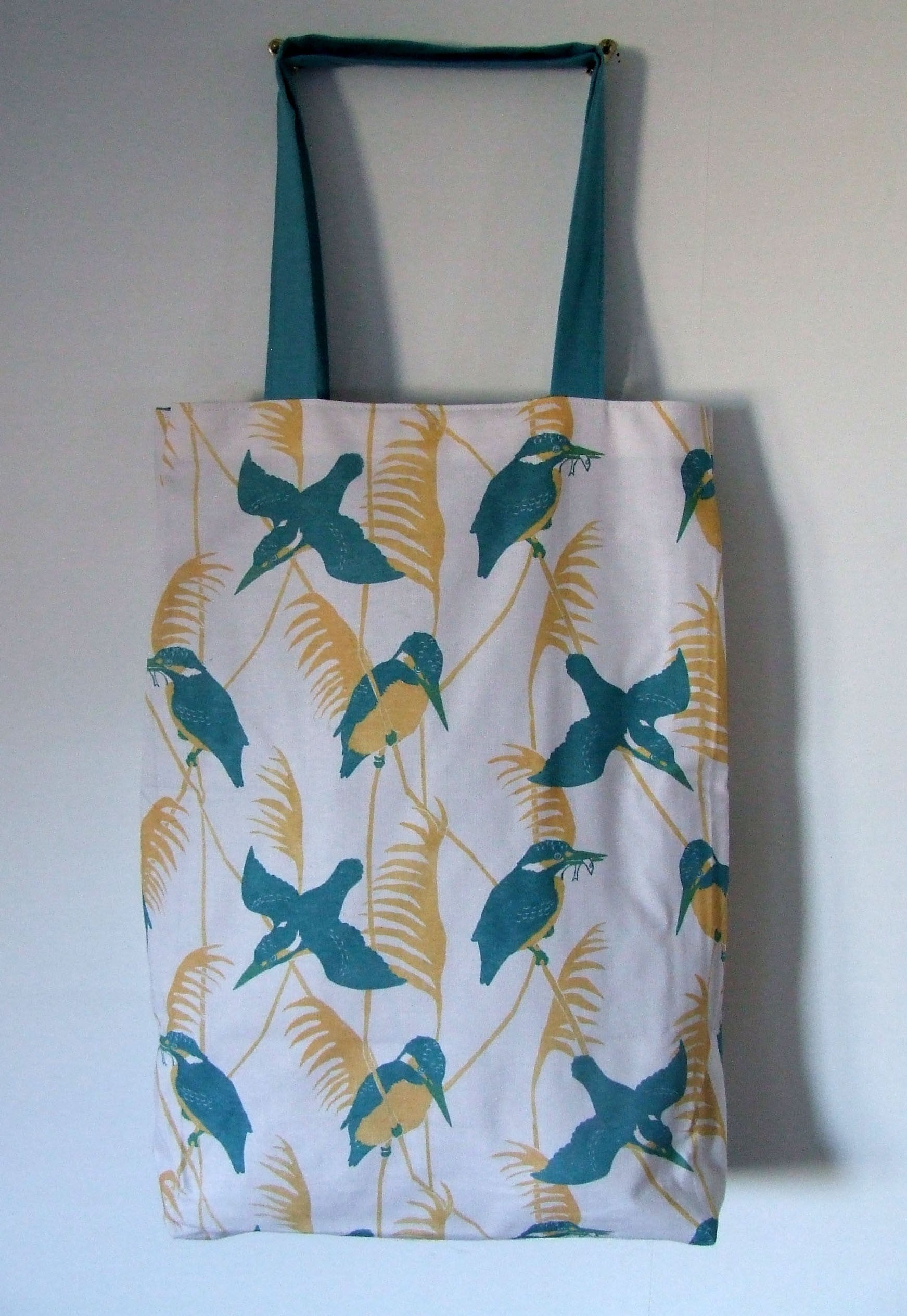 Bag in Kingfisher in Reeds Fabric 