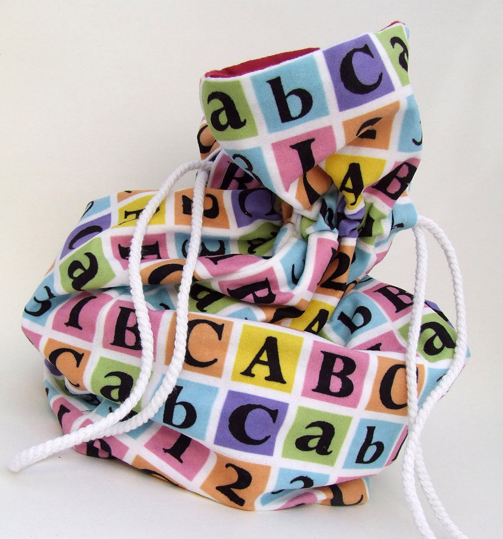 ABC and 123 Coloured Block Fabric
