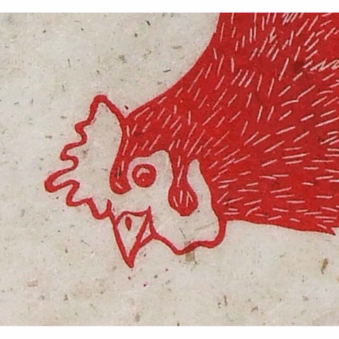 Hen Print Head down, tail up