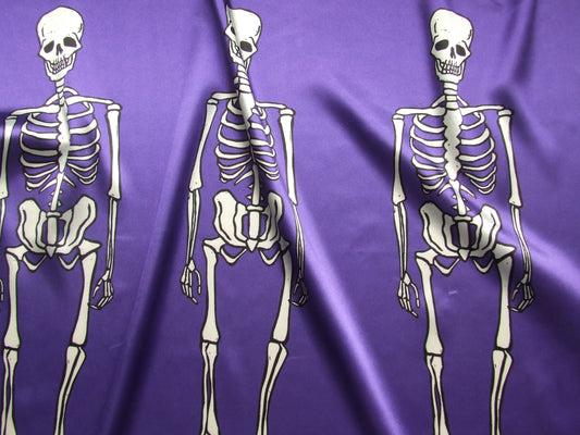 Purple Skeleton Fabric and Wallpaper