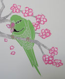 Parakeets and Cherry Blossom