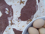 Brown Hens Fabric