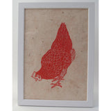 Hen Print Head down, tail up
