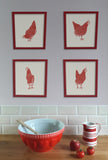 Red Hen Statement Print - Foot Up