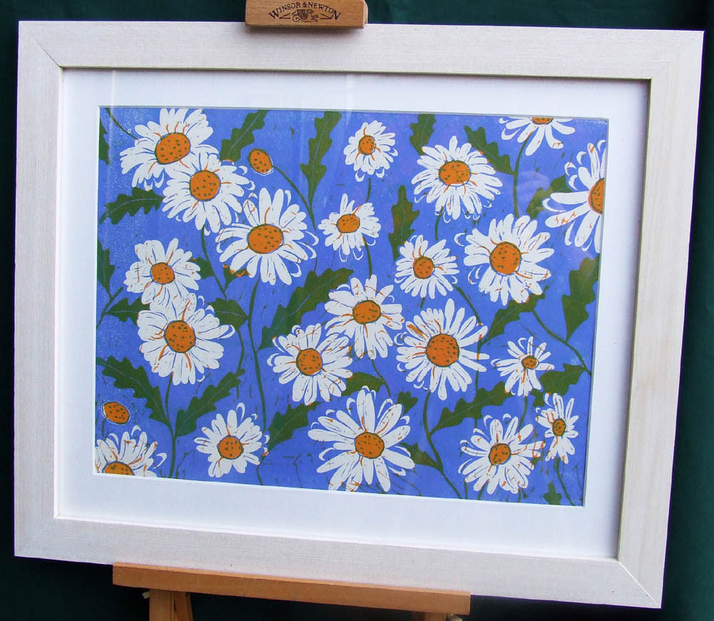 Daisy Handmade Print - Framed