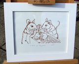Mouse Family Handmade Print