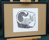 Squirrel Handmade Print