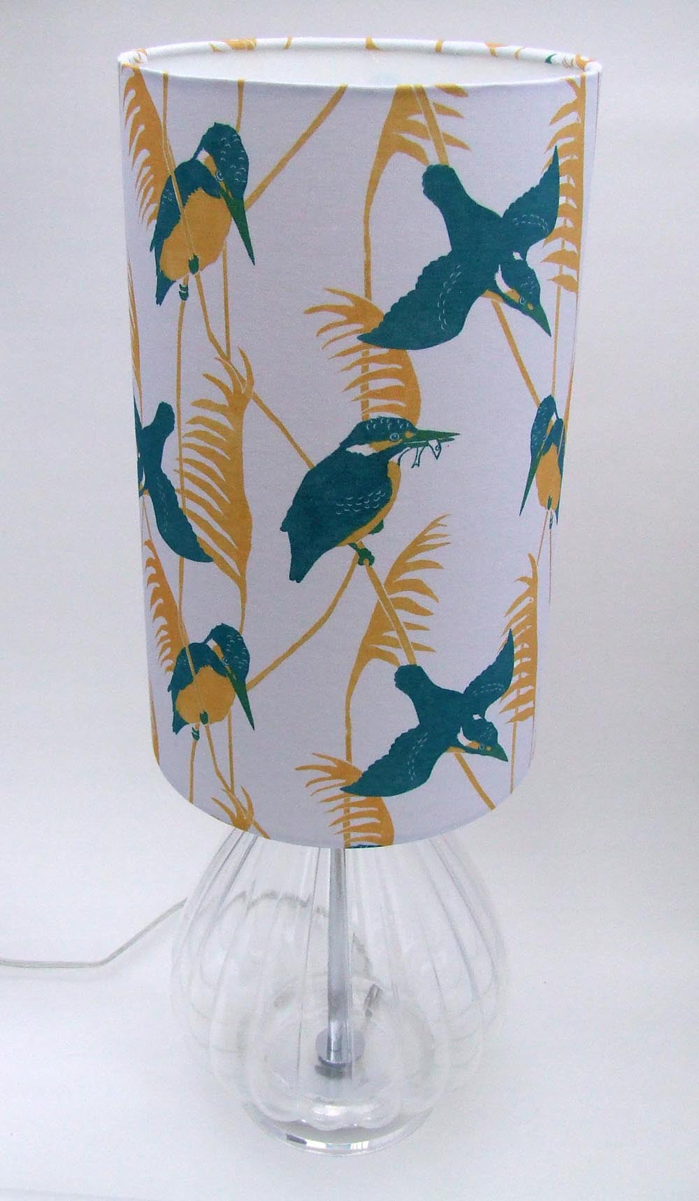 Lampshade in Kingfisher in Reeds Fabric 