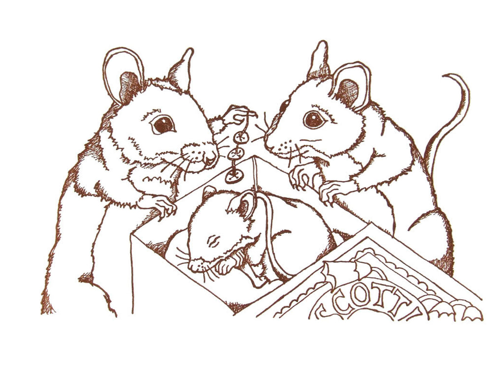 Mouse Family Handmade Print