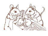 Mouse Family Handmade Print