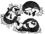 Hibernating Hedgehogs Linocut