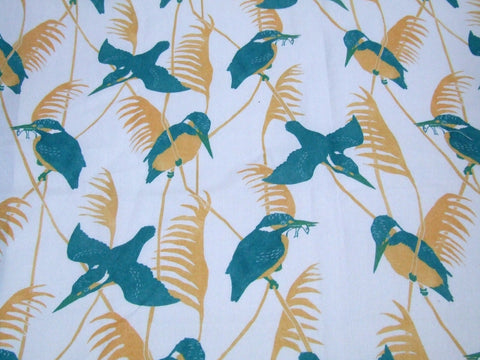 Kingfisher in Reeds Fabric