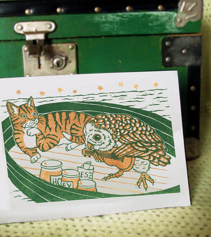 Owl and Pussycat Print