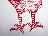 Red Hen Statement Print - Hen Looking Back
