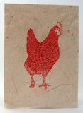 Hen Linocut Print