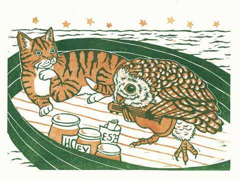 Owl and Pussycat Print